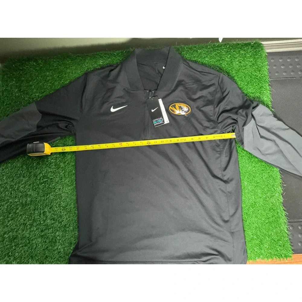 Nike Missouri Tigers Mizzou Dri-FIT Quarter Zip Pullover Mens XL Black Grey NWT